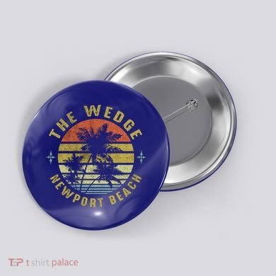 The Wedge Newport Beach Retro Palm Sunset Meaningful Giftbeach Design Gift Button