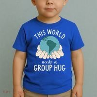 This World Needs A Group Hug International World Peace Day Gift Toddler T-Shirt thumb 2