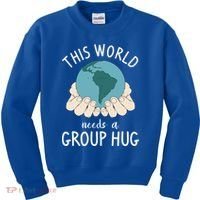 This World Needs A Group Hug International World Peace Day Gift Kids Sweatshirt thumb 0
