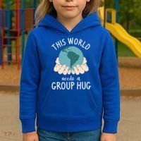This World Needs A Group Hug International World Peace Day Gift Kids Hoodie thumb 3