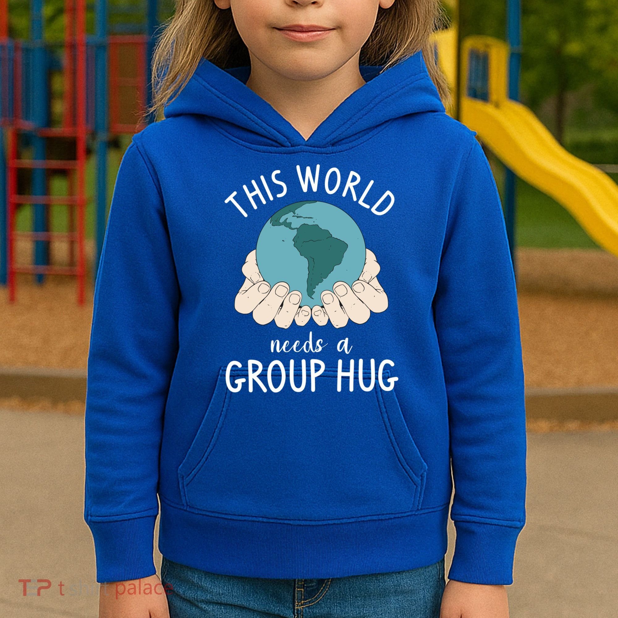 This World Needs A Group Hug International World Peace Day Gift Kids Hoodie