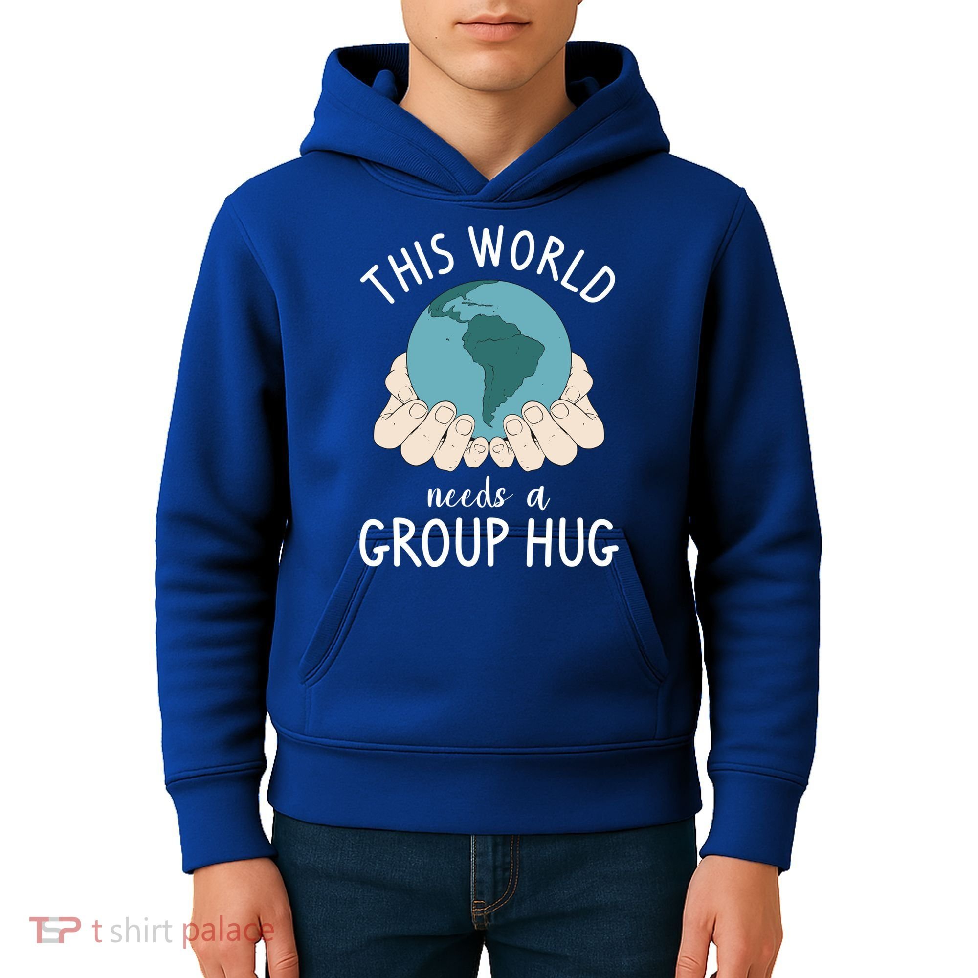 This World Needs A Group Hug International World Peace Day Gift Kids Hoodie