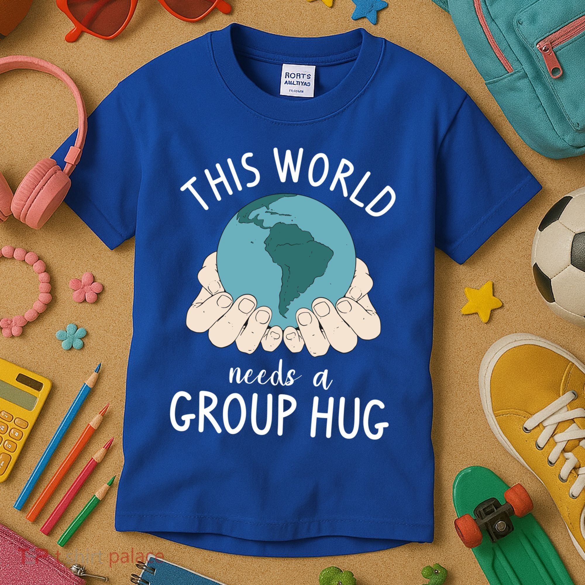 This World Needs A Group Hug International World Peace Day Gift Kids T-Shirt