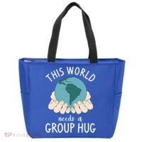 This World Needs A Group Hug International World Peace Day Gift Tote Bag thumb 0