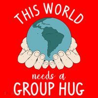 This World Needs A Group Hug International World Peace Day Gift Santa Hat thumb 1