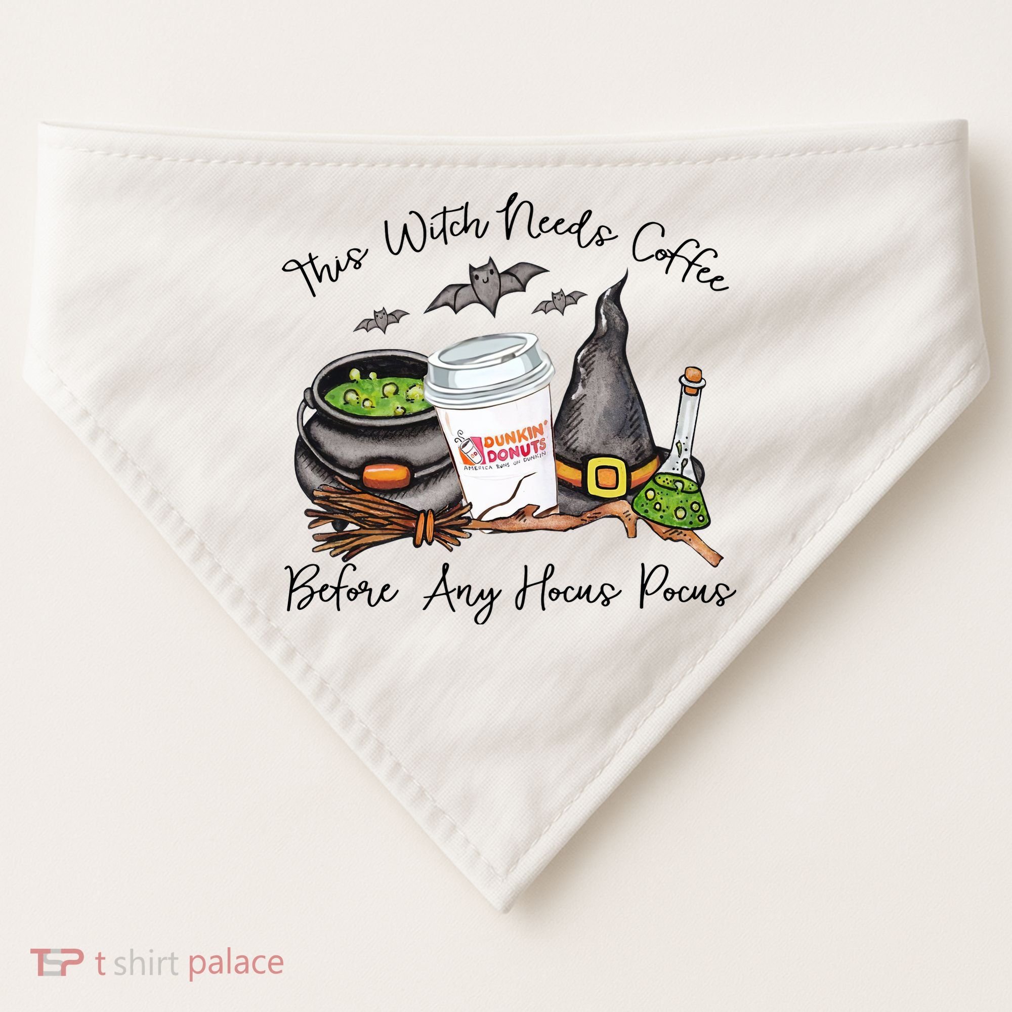 This Witch Needs Coffee Before Any Hocus Pocus USA-Made Doggie Bandana