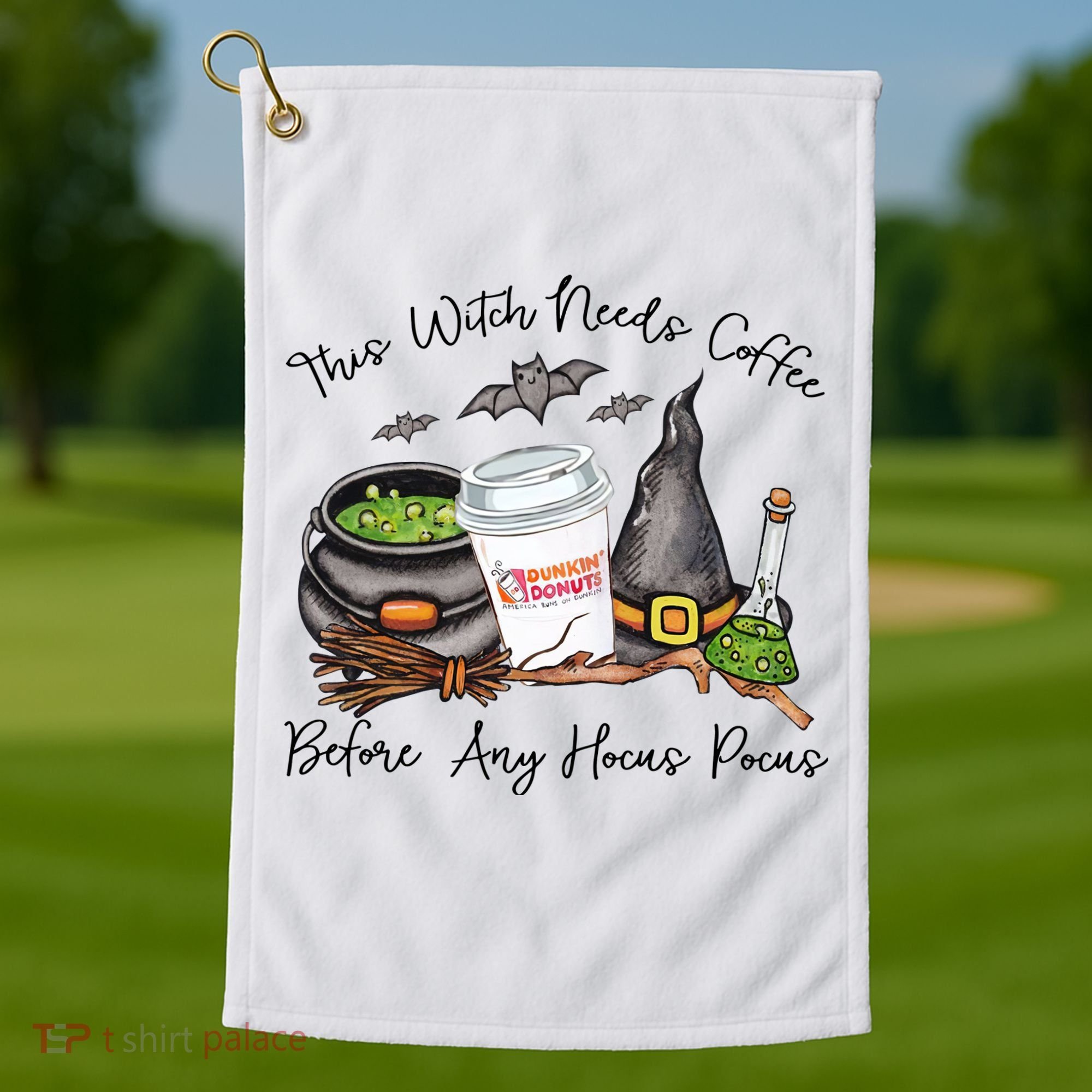This Witch Needs Coffee Before Any Hocus Pocus Golf Towel
