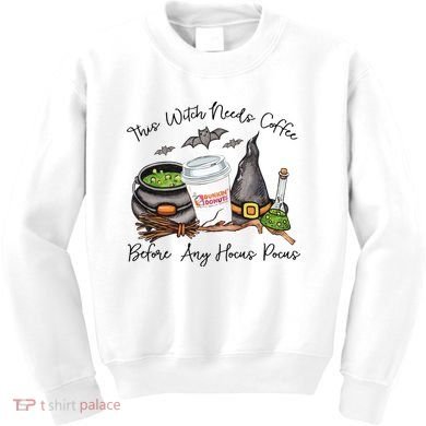This Witch Needs Coffee Before Any Hocus Pocus Kids Sweatshirt