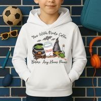 This Witch Needs Coffee Before Any Hocus Pocus Kids Hoodie thumb 2