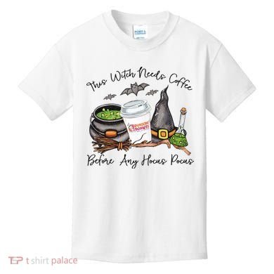 This Witch Needs Coffee Before Any Hocus Pocus Kids T-Shirt