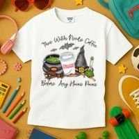 This Witch Needs Coffee Before Any Hocus Pocus Kids T-Shirt thumb 3