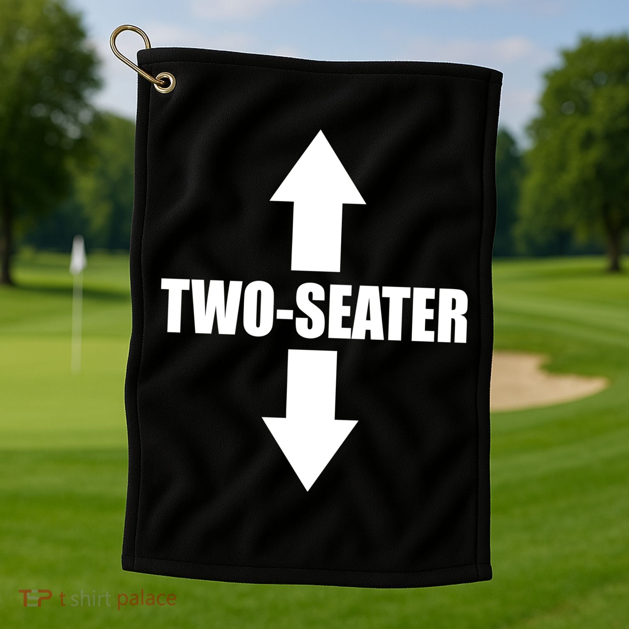 Two Seater Arrow Funny Golf Towel