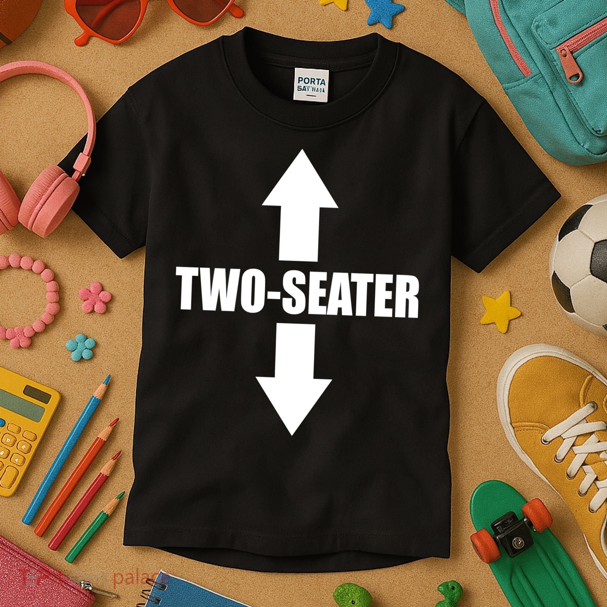 Two Seater Arrow Funny Kids T-Shirt