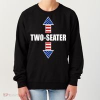 Two-Seater USA Flag Arrows Funny Women's Sweatshirt thumb 0