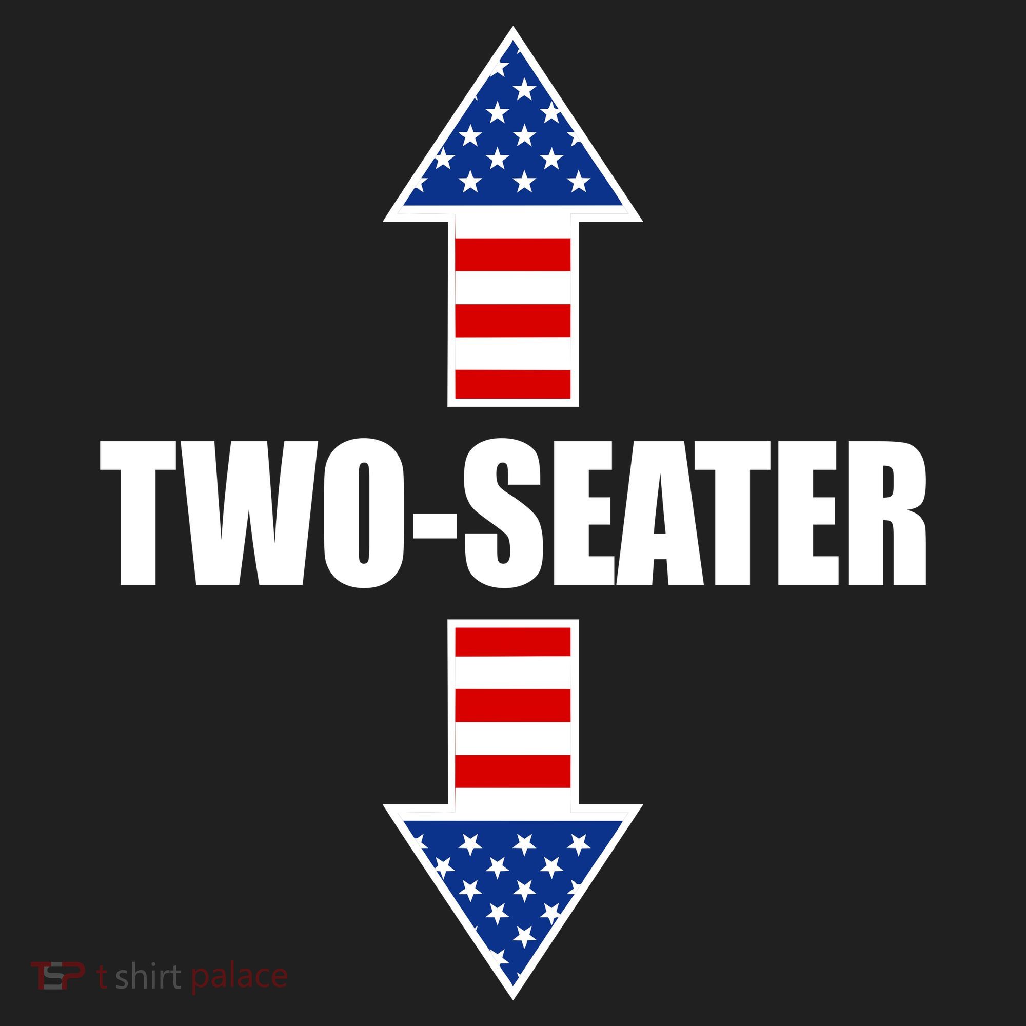 Two-Seater USA Flag Arrows Funny Women's Sweatshirt