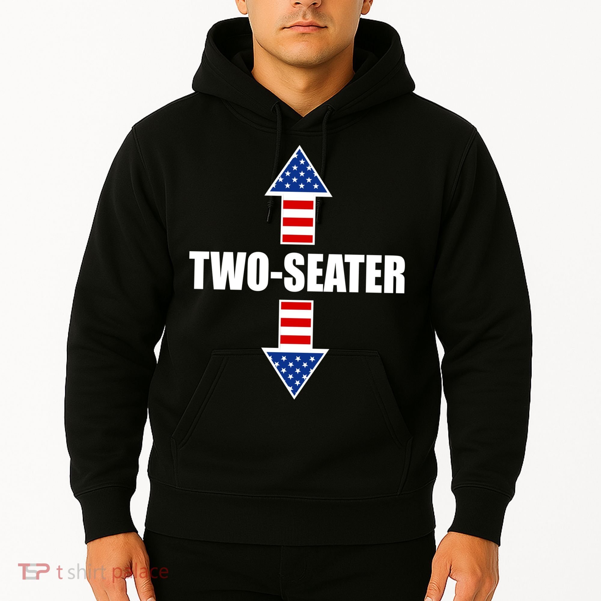Two-Seater USA Flag Arrows Funny Hoodie
