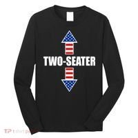 Two-Seater USA Flag Arrows Funny Long Sleeve Shirt thumb 0