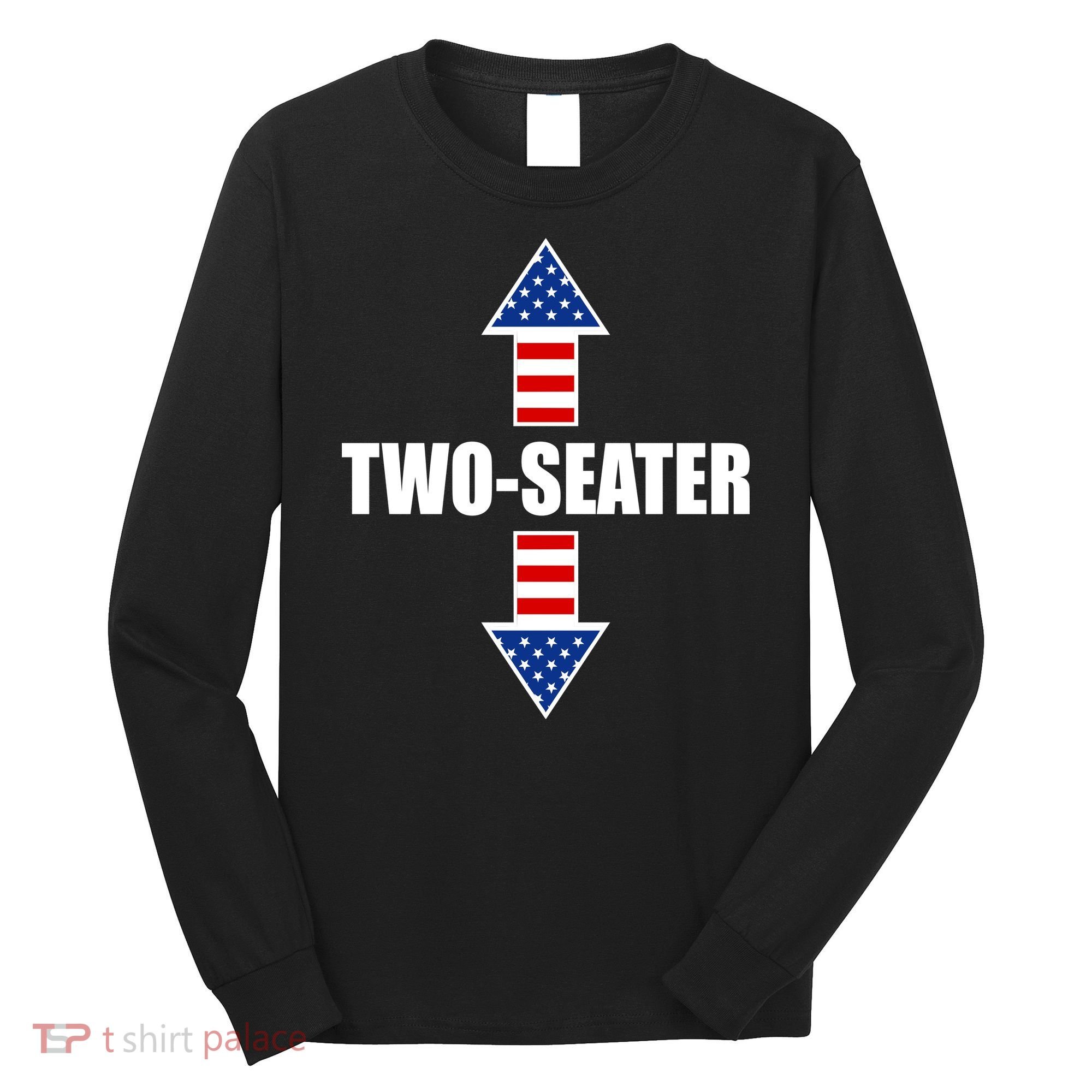 Two-Seater USA Flag Arrows Funny Long Sleeve Shirt