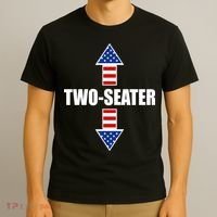 Two-Seater USA Flag Arrows Funny T-Shirt thumb 3