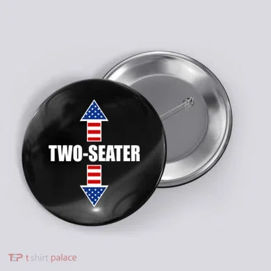 Two-Seater USA Flag Arrows Funny Button