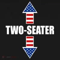 Two-Seater USA Flag Arrows Funny Button thumb 1