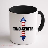 Two-Seater USA Flag Arrows Funny Coffee Mug thumb 1