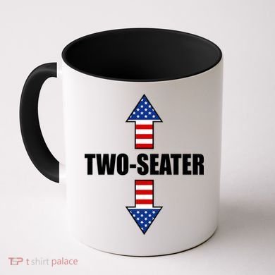 Two-Seater USA Flag Arrows Funny Coffee Mug
