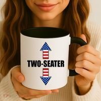 Two-Seater USA Flag Arrows Funny Coffee Mug thumb 3