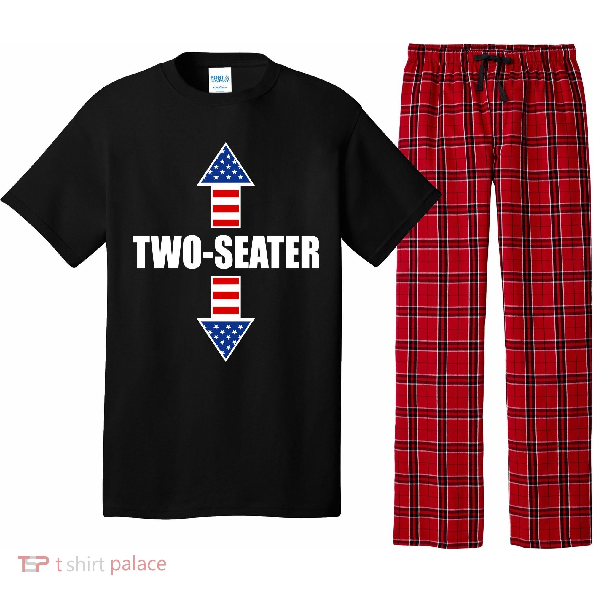 Two-Seater USA Flag Arrows Funny Pajama Set