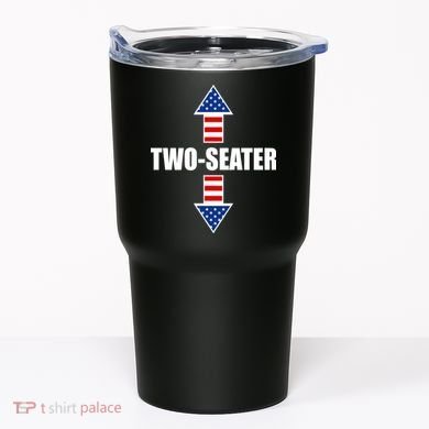 Two-Seater USA Flag Arrows Funny Tumbler
