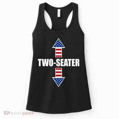 Two-Seater USA Flag Arrows Funny Women's Tank Top