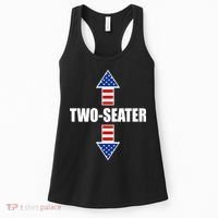 Two-Seater USA Flag Arrows Funny Women's Tank Top thumb 0