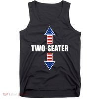 Two-Seater USA Flag Arrows Funny Tank Top thumb 0