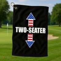 Two-Seater USA Flag Arrows Funny Golf Towel thumb 1