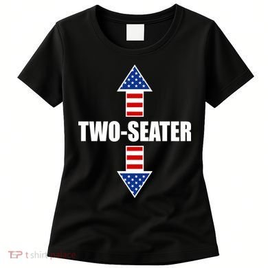 Two-Seater USA Flag Arrows Funny Women's T-Shirt
