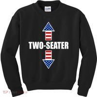 Two-Seater USA Flag Arrows Funny Kids Sweatshirt thumb 0