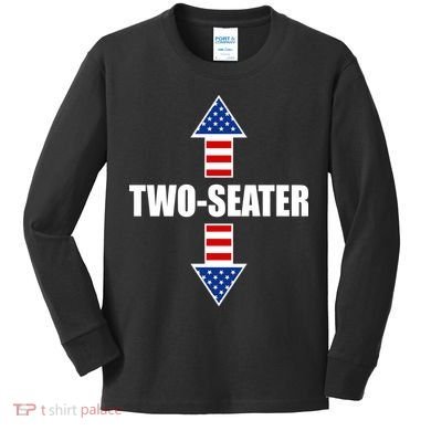 Two-Seater USA Flag Arrows Funny Kids Long Sleeve Shirt