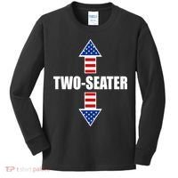 Two-Seater USA Flag Arrows Funny Kids Long Sleeve Shirt thumb 0