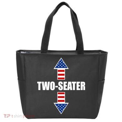 Two-Seater USA Flag Arrows Funny Tote Bag