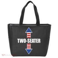 Two-Seater USA Flag Arrows Funny Tote Bag thumb 0