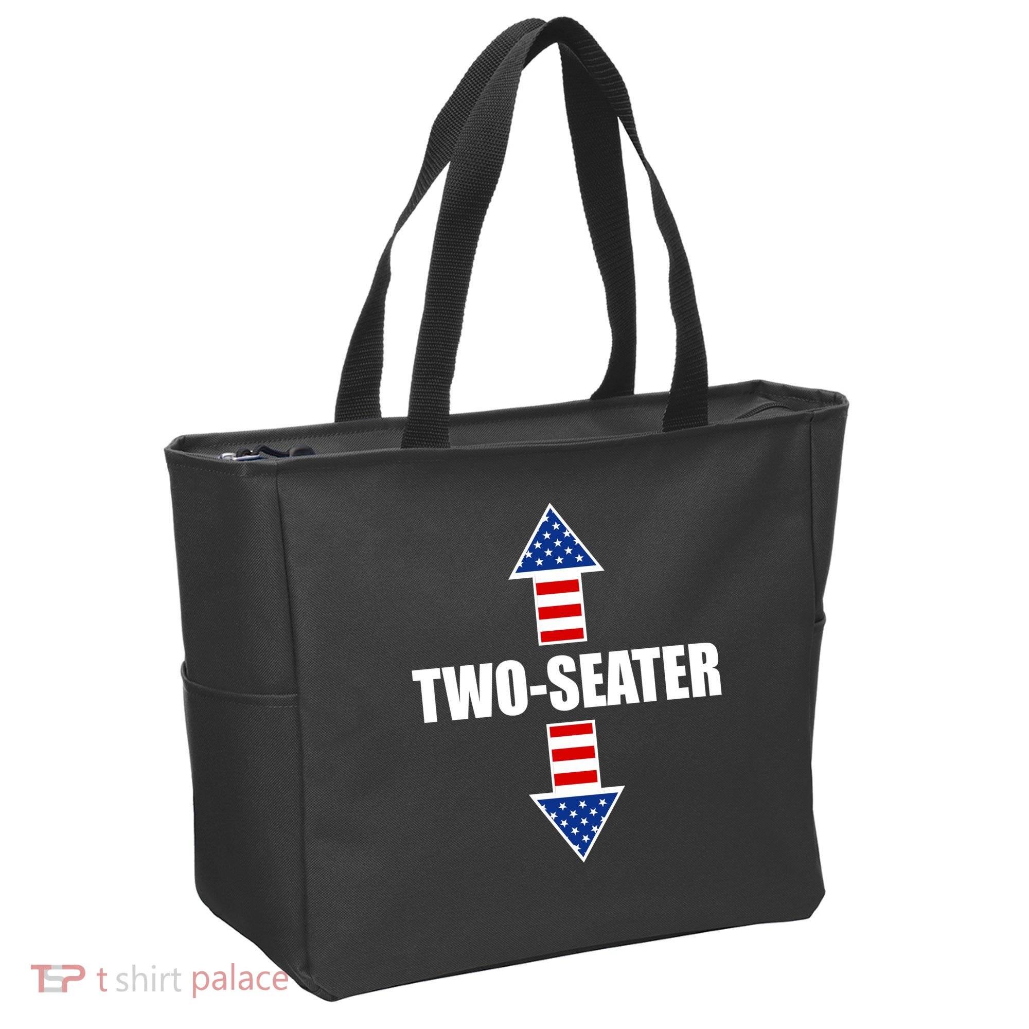 Two-Seater USA Flag Arrows Funny Tote Bag
