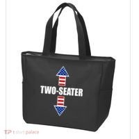 Two-Seater USA Flag Arrows Funny Tote Bag thumb 3