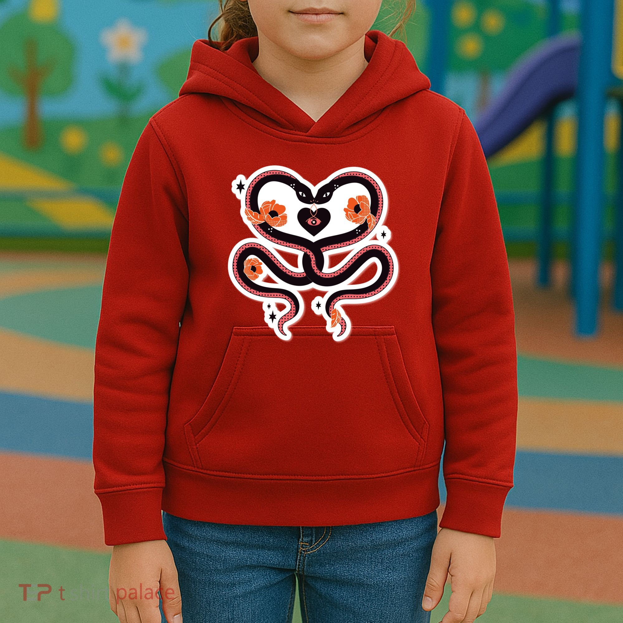 Two Snakes Sad Romance Kids Hoodie