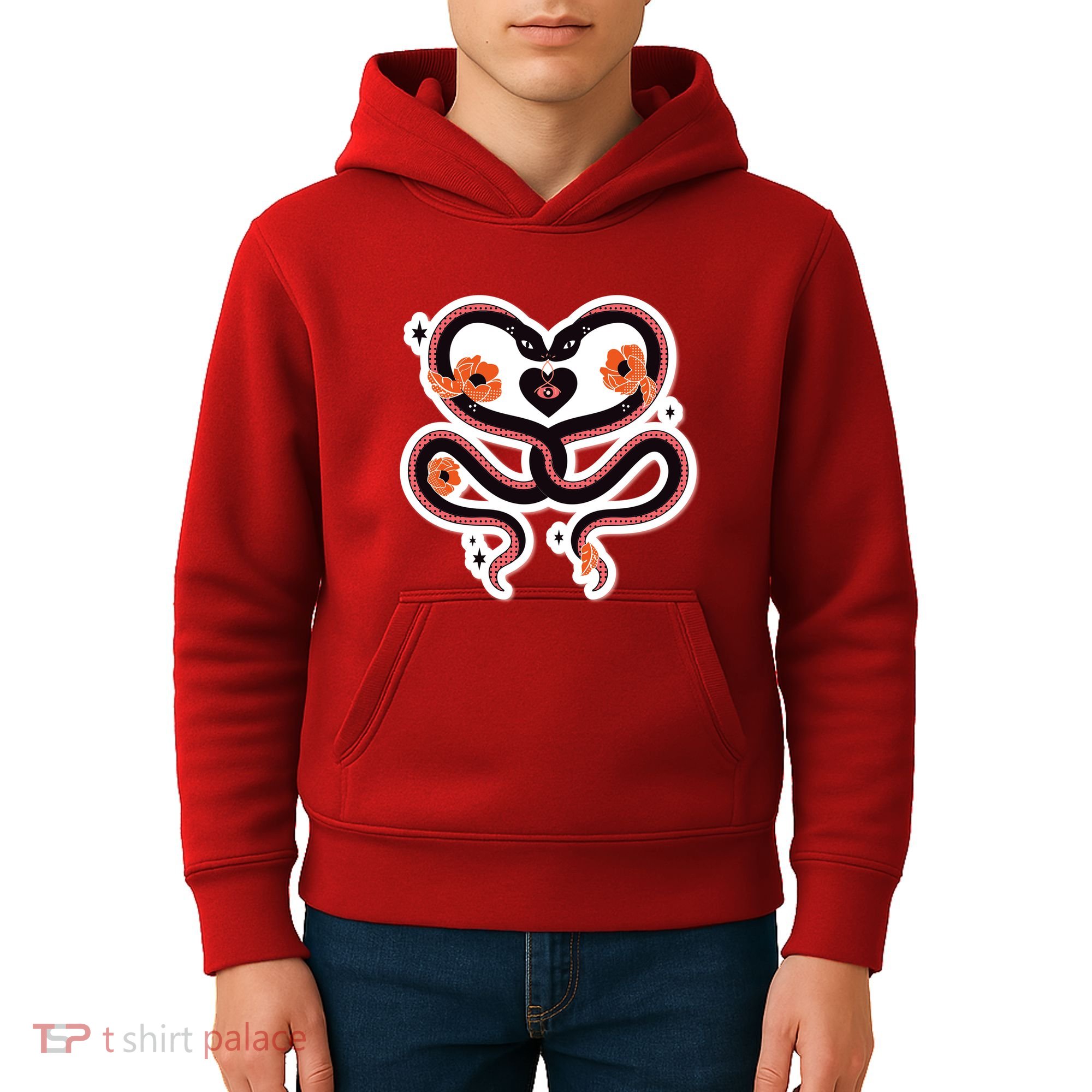 Two Snakes Sad Romance Kids Hoodie