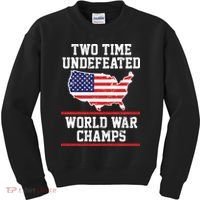 Two Time Undefeated World War Champs Kids Sweatshirt thumb 0