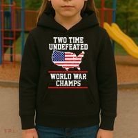 Two Time Undefeated World War Champs Kids Hoodie thumb 3