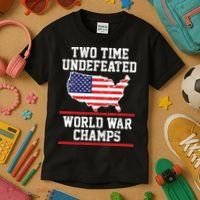 Two Time Undefeated World War Champs Kids T-Shirt thumb 3