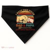 Two Titles Dad And Pap I Rock Them Both USA-Made Doggie Bandana thumb 0
