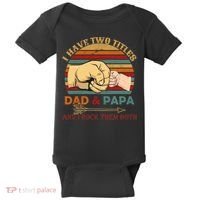 Two Titles Dad And Pap I Rock Them Both Baby Bodysuit thumb 0