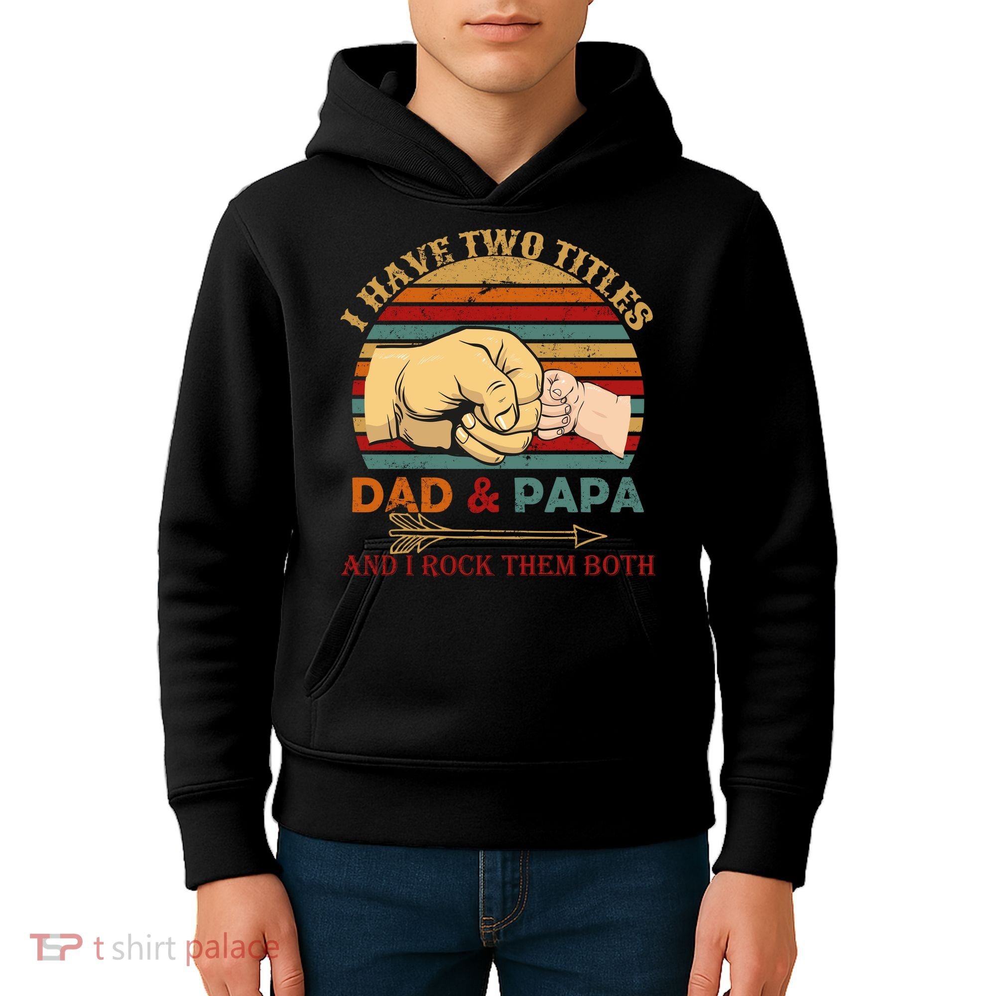 Two Titles Dad And Pap I Rock Them Both Kids Hoodie